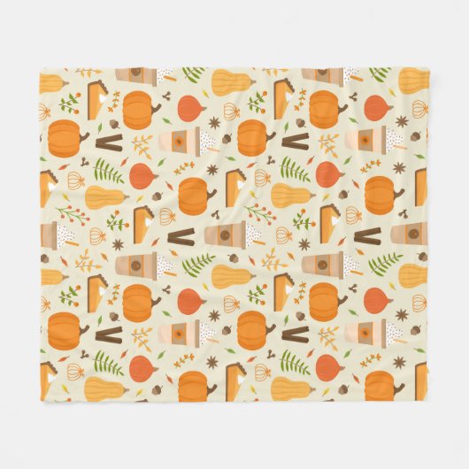 Couverture Polaire Fun Orange Fall Motif (Devant (Horizontal))