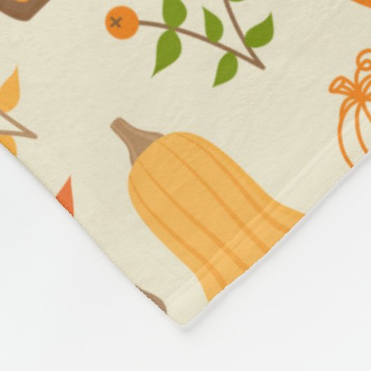 Couverture Polaire Fun Orange Fall Motif (Coin)