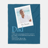 Couverture Polaire Fun Papa papa papa papa Père Définition Photo Bleu (Devant)