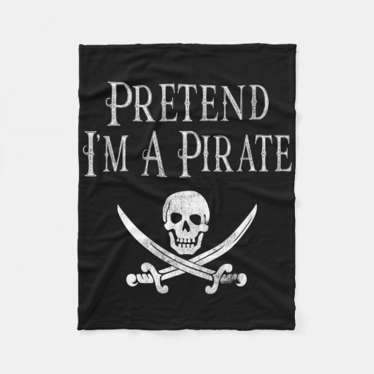 Couverture Polaire Fun Pretend I'm A Pirate Lazy Halloween Costume Sk (Devant)
