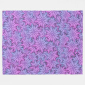 Couverture Polaire Fun Purple Flowers (Devant (Horizontal))