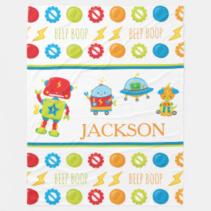 Couverture Polaire Fun Robot coloré Boop Boop Motif Kid