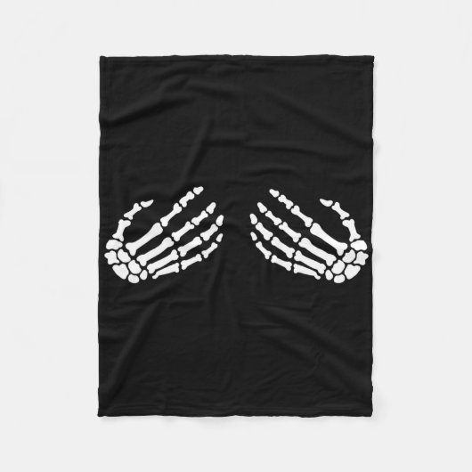 Couverture Polaire Fun Skeleton Mains Halloween Filles Skeleton Bra (Devant)