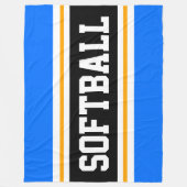 Couverture Polaire Fun SOFTBALL Bleu Bleu Bleu Noir rayures d'athléti (Devant)