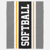 Couverture Polaire Fun SOFTBALL Gris Black Athletic Racing Stripes (Devant)