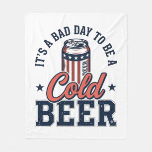 Couverture Polaire Fun T-Shirt Vintage Vector Patriote Bière Froide D