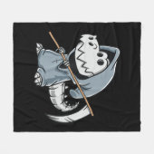 Couverture Polaire Fun TRex Skeleton Dino Grim Reaper Dinosaur Hallow (Devant (Horizontal))