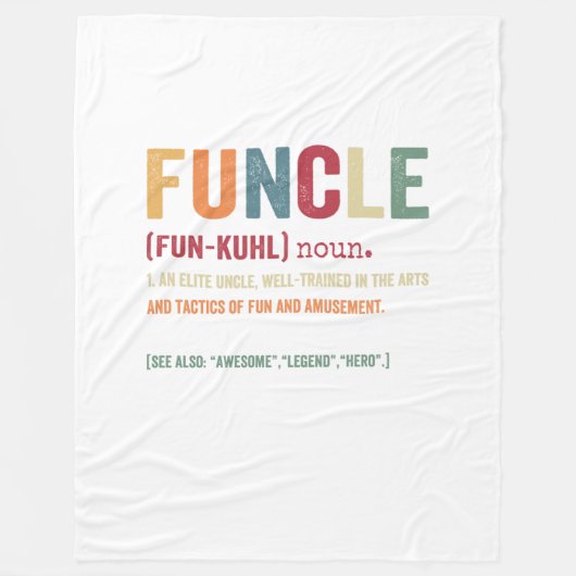 Couverture Polaire Funcle Funny Uncle Définition, Awesome Legend Hero (Devant)
