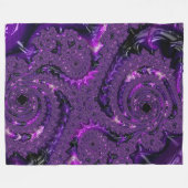 Couverture Polaire Funky Bold Boho Purple Digital Abstrait Fractal (Devant (Horizontal))
