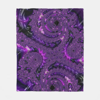 Couverture Polaire Funky Bold Boho Purple Digital Abstrait Fractal