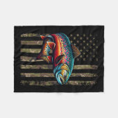 Couverture Polaire Funky Brook Trout American Flag Fishing M (Devant (Horizontal))