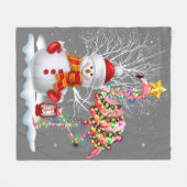 Couverture Polaire Funky Christmas Tree Flamant rose Casquette Père N (Devant (Horizontal))