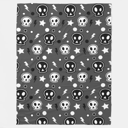 Couverture Polaire Funky Dark Skull Motif (Devant)