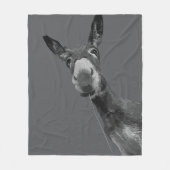 Couverture Polaire Funky Donkey Grayscale Art (Devant)