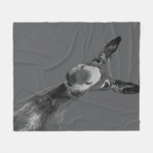 Couverture Polaire Funky Donkey Grayscale Art (Devant (Horizontal))