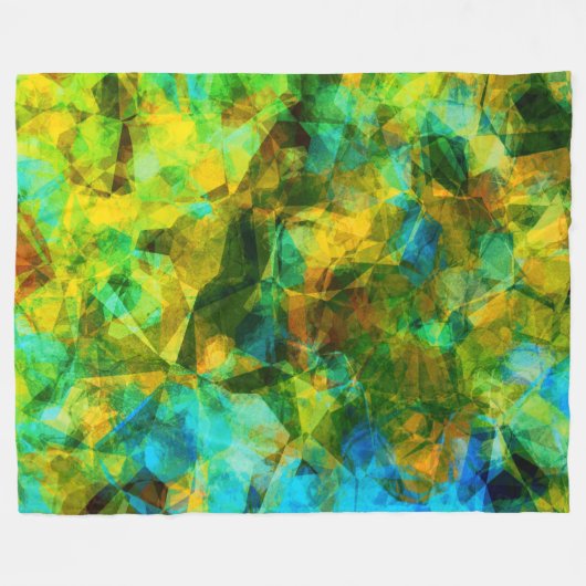Couverture Polaire Funky Greens Moderne Conception abstraite (Devant (Horizontal))
