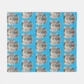 Couverture Polaire Funky Personnalisé Visage de animal de compagnie (Devant (Horizontal))