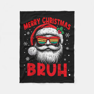 Couverture Polaire Funky Santa Claus Joyeux Noël Bruh Retro Men W