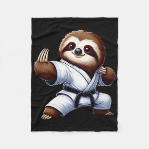 Couverture Polaire Funky Sloth Karate Martial Arts Japonais Martial A