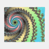 Couverture Polaire Funky Spiral Pastel Rainbow Fractal (Devant (Horizontal))