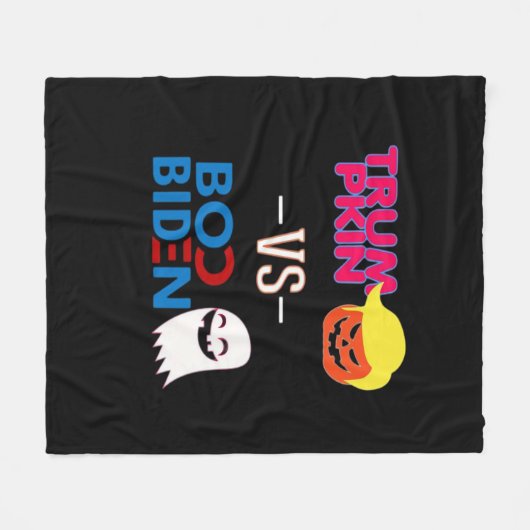 Couverture Polaire Funky Trumpkin Vs Boo Biden Classe Design Hallowee (Devant (Horizontal))