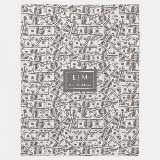 Couverture Polaire Funny 100 Dollar Pattern Custom Name Blanket (Devant)