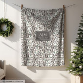 Couverture Polaire Funny 100 Dollar Pattern Custom Name Blanket