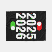 Couverture Polaire Funny 2025 Off 2026 On Christmas Lights Happy New (Devant (Horizontal))