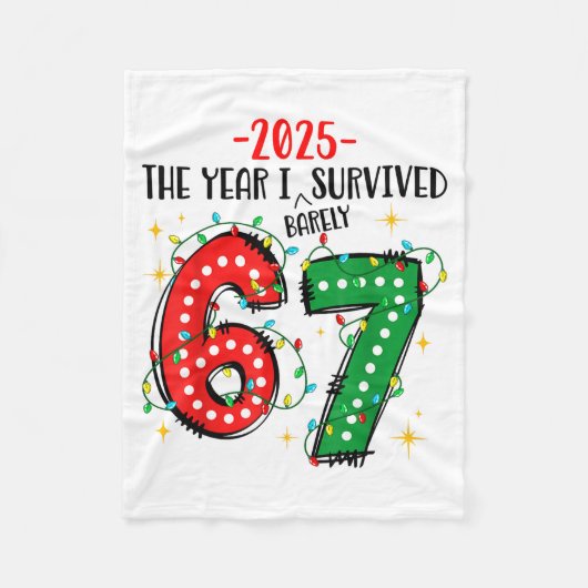 Couverture Polaire Funny 2025 The Year I Survived Barely 67 Christmas (Devant)