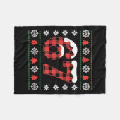 Couverture Polaire Funny 67 Buffalo Plaid Christmas Snow Ugly Sweater (Devant (Horizontal))