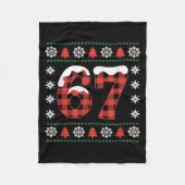 Couverture Polaire Funny 67 Buffalo Plaid Christmas Snow Ugly Sweater (Devant)