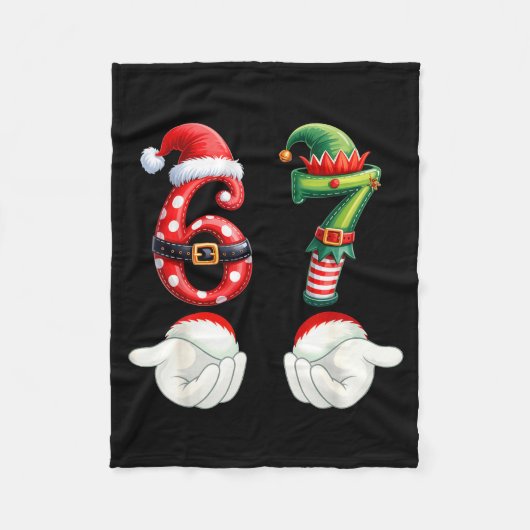 Couverture Polaire Funny 67 Christmas Pajamas Six Seven Meme 6 7 Elf (Devant)