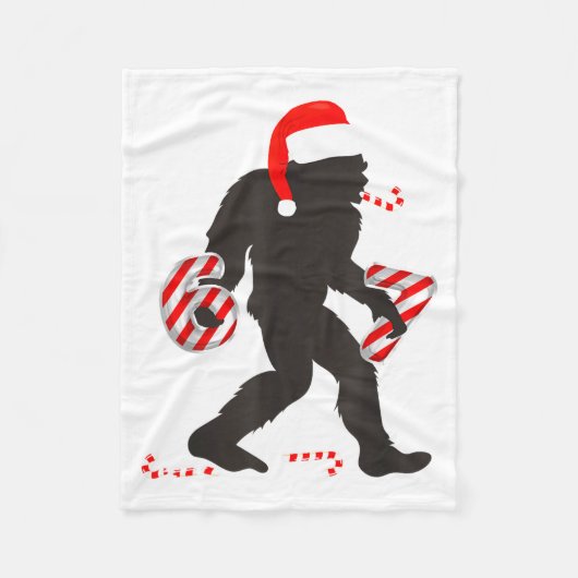 Couverture Polaire Funny 67 Meme With Bigfoot And Candy Canes Christm (Devant)