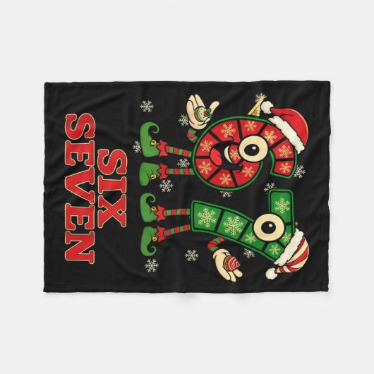 Couverture Polaire Funny 67 Six Seven 6-7 Italian Christmas Holiday W (Devant (Horizontal))