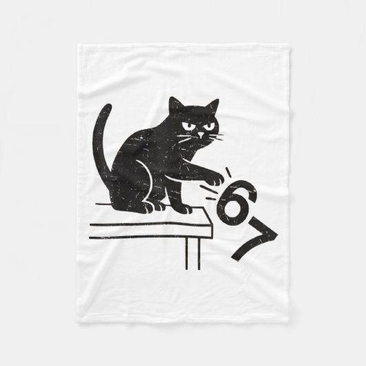 Couverture Polaire Funny 6 7 Meme Cat Knocking Off 67  (Devant)