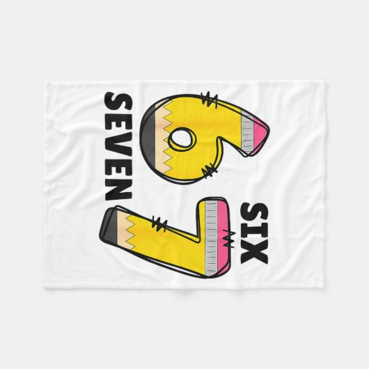 Couverture Polaire Funny 6 7 Six Seven Pencil Teacher Middle High Sch (Devant (Horizontal))
