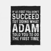 Couverture Polaire Funny Adam If At First You Don't Succeed Try Doing (Devant)
