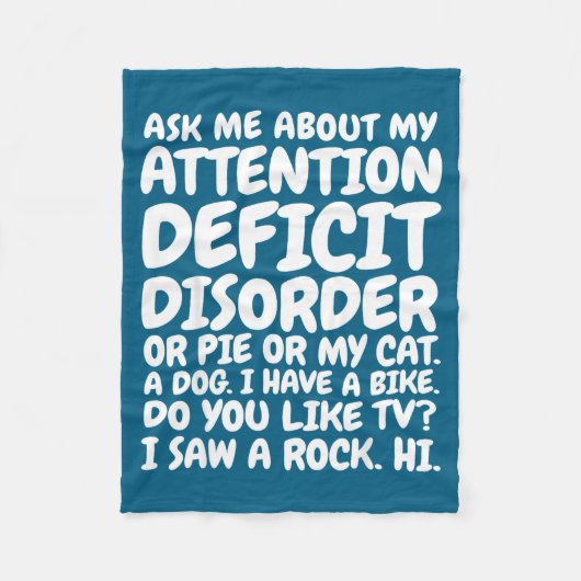 Couverture Polaire Funny Adhd Quote Ask Me About My Attention Deficit (Devant)