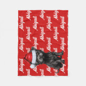 Couverture Polaire Funny Affenpinscher Nom du chien Motif Noël (Devant)