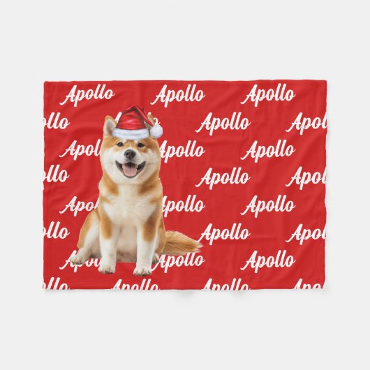Couverture Polaire Funny Akita Dog Name Patterned Christmas (Devant (Horizontal))
