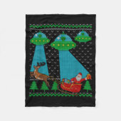 Couverture Polaire Funny Alien Ufo Santa Sleigh Ugly Christmas Sweate (Devant)