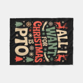 Couverture Polaire Funny All I Want For Christmas Is Pto Matching Ugl (Devant (Horizontal))
