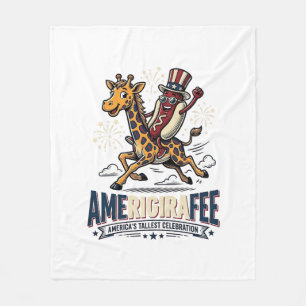 Couverture Polaire Funny Amerigiraffee Patriotique Giraffe Chemise Ho
