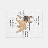 Couverture Polaire Funny Anatomy of a French Bulldog Illustration (Devant (Horizontal))