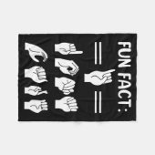 Couverture Polaire Funny Asl American Sign Language Fun Fact I Don't  (Devant (Horizontal))
