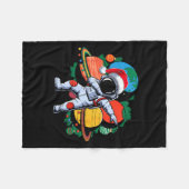 Couverture Polaire Funny Astronaut Christmas Space Planets Santa Hat  (Devant (Horizontal))