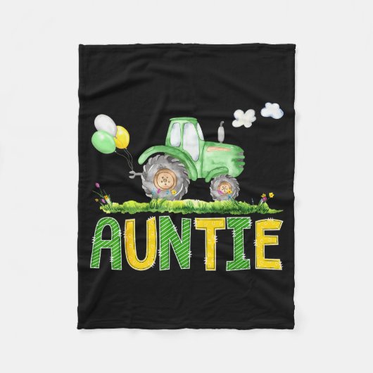 Couverture Polaire Funny Auntie Birthday Boy Tractor Farm Truck Match (Devant)
