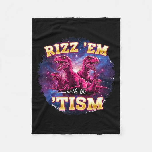Couverture Polaire Funny Autism Rizz Em With The Tism Dinosaur Meme A (Devant)