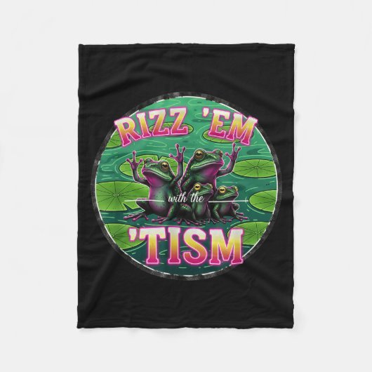 Couverture Polaire Funny Autism Rizz Em With The Tism Frog Meme Autis (Devant)