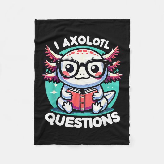 Couverture Polaire Funny Axolotl Questions Cute Axolotl  (Devant)